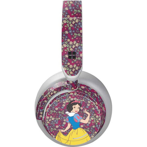 Disney Snow White Character with Floral Pattern Surface Headphones Skin